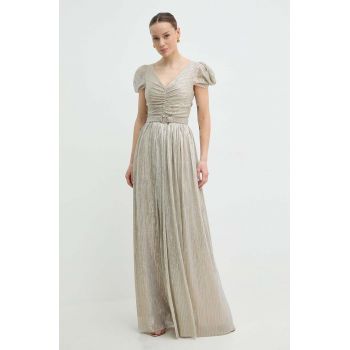 Nissa rochie culoarea auriu, maxi, evazați, RS14818