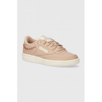 Reebok Classic sneakers din piele Club C 85 culoarea roz, 100074236