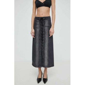 Résumé fusta jeans AntoniaRS Skirt culoarea negru, midi, evazati, 20891136