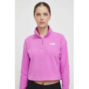 The North Face hanorac 100 Glacier Cropped culoarea violet, neted, NF0A855NQIX1