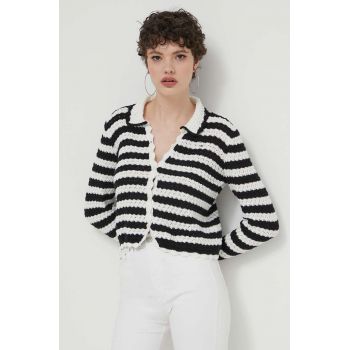 Tommy Jeans cardigan din bumbac culoarea negru, DW0DW17756