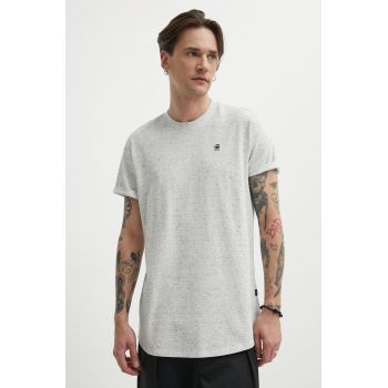 G-Star Raw tricou din bumbac barbati, culoarea gri, neted