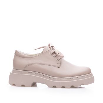 Pantofi casual damă din piele naturală,Leofex - 346-2 Taupe Box