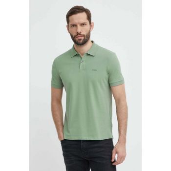 BOSS polo de bumbac culoarea bej, uni 50468301