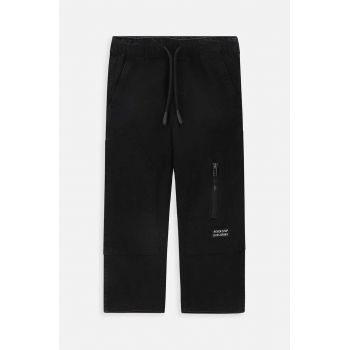 Coccodrillo pantaloni copii culoarea negru, neted