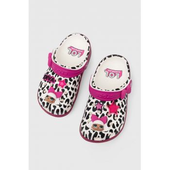 Crocs slapi copii LOL SURPRISE DIVA CLASSIC CLOG culoarea roz de firma originali