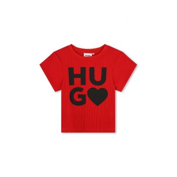 HUGO tricou copii culoarea rosu