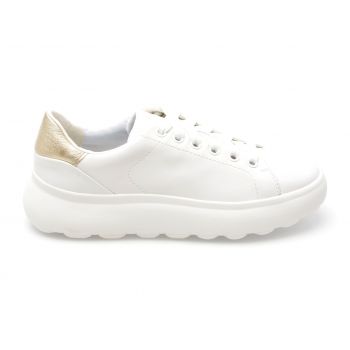 Pantofi casual GEOX albi, D35TCB, din piele naturala