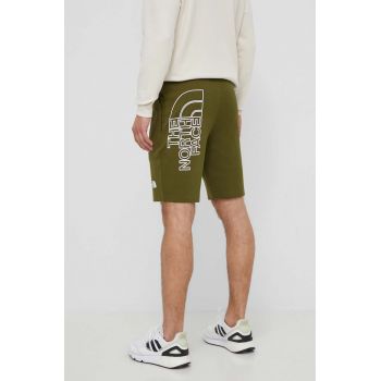 The North Face pantaloni scurti din bumbac culoarea verde, NF0A3S4FPIB1