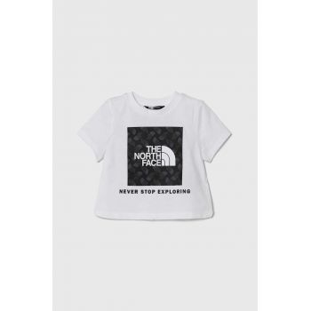 The North Face tricou de bumbac pentru copii LIFESTYLE GRAPHIC TEE culoarea alb, cu imprimeu ieftin