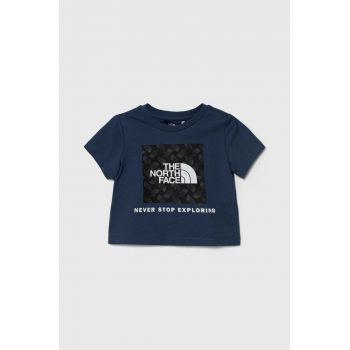 The North Face tricou de bumbac pentru copii LIFESTYLE GRAPHIC TEE culoarea albastru marin, cu imprimeu