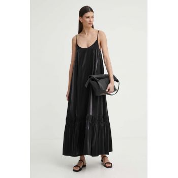 AERON rochie IMOGEN culoarea negru, maxi, evazati, AW24SSDR523491