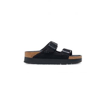 Birkenstock papuci BIRKENSTOCK X PAPILLIO Arizona Platform Flex femei, culoarea negru, cu platforma, 1026876