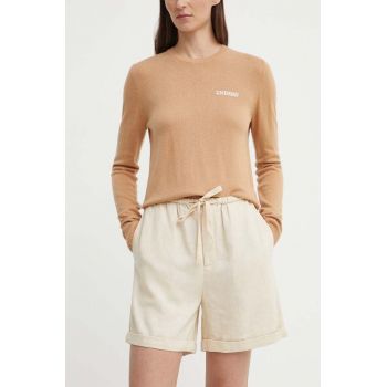 By Malene Birger pantaloni scurti din in culoarea bej, neted, high waist