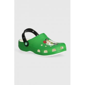 Crocs papuci Nba Boston Celtics Classic Clog femei, culoarea verde, 209442