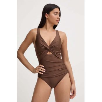 Dkny costum de baie dintr-o bucată culoarea maro, cupa usor rigidizata, DI4MS518