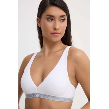 Emporio Armani Underwear sutien culoarea alb, neted, 164530 4R223 ieftin