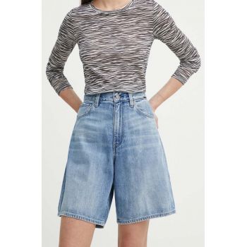 G-Star Raw pantaloni scurti jeans femei, neted, high waist