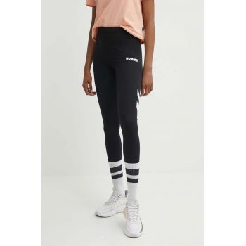 Hummel colanti femei, culoarea negru, cu imprimeu