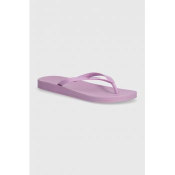 Ipanema slapi ANAT COLORS femei, culoarea violet, cu toc plat, 82591-AQ602