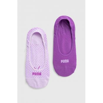 Puma șosete 2-pack femei, culoarea violet, 938383