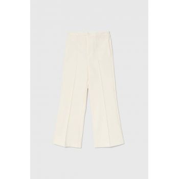 United Colors of Benetton pantaloni copii culoarea bej, neted