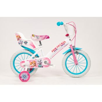 Bicicleta fetite cu roti ajutatoare si cosulet Paw Patrol Girl 14 inch