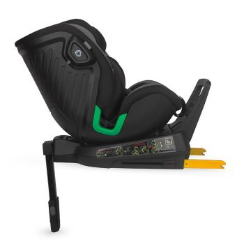 Scaun auto Isofix premium iSize Coccolle Mago cu picior de fixare, 40-150 cm, 0-36 kg, Rotire 360 grade, Tetiera reglabila, Pozitie somn, Centura siguranta in 5 puncte, Protectie impact lateral, Bara recul ajustabila, Spuma de memorie, Neutral Grey