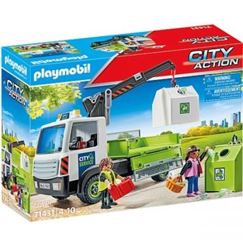 Jucarie 71431 City Action waste glass truck with container, construction toy