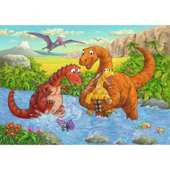 Jucarie children's puzzle playing dinosaurs (2x 24 pieces)