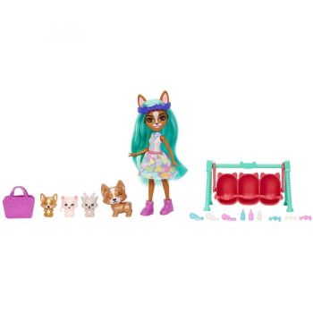 Jucarie Enchantimals Baby Animal Friends Crizia Corgi & Show, Doll