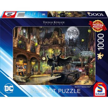 Schmidt Spiele Thomas Kinkade Studios: DC - Batman Gotham City, Jigsaw Puzzle (Black, 1000 Pieces)