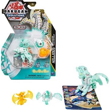 Spin Master Bakugan Evolutions Power Up 3-Pack, Toy Figure (with a Platinum Series Bakugan (Haos Nillious) and 2 Nanogan (Pyrus Chrysalin, Haos Riptide))