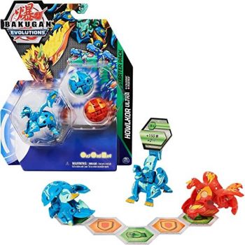 Spin Master Bakugan Evolutions Starter Pack with 3 Bakugan Minifigures (with Ultra Aquos Howlkor, Basic Pyrus Pegatrix, Basic Aquos Colossus)