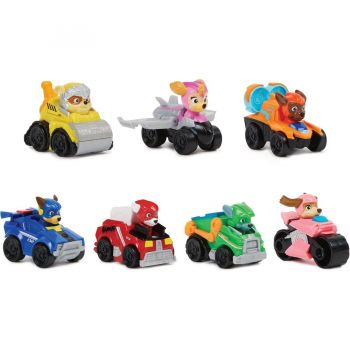 Spin Master Paw Patrol: The Mighty Movie 7 Piece Pup Squad Racers Gift Set Toy Vehicle (with Liberty Toy Car)