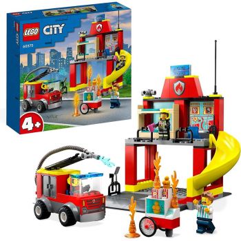 Jucarie 60375 City Fire Station and Fire Engine Construction Toy