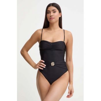 BOSS costum de baie dintr-o bucată culoarea negru, cupa usor rigidizata, 50515534