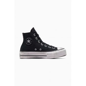 Converse tenisi Chuck Taylor All Star Lift femei, culoarea negru, A06450C