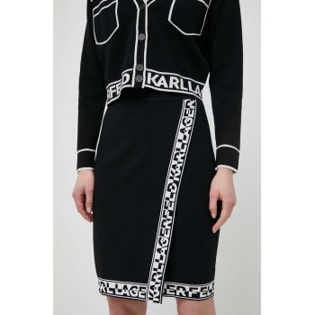 Karl Lagerfeld fusta culoarea negru, mini, drept