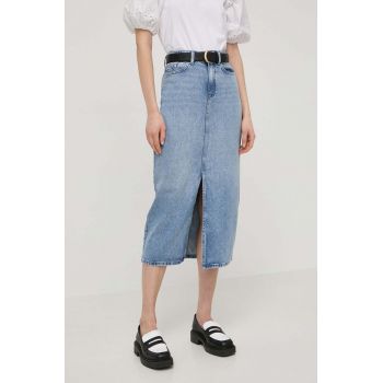 Karl Lagerfeld fustă din denim midi, creion