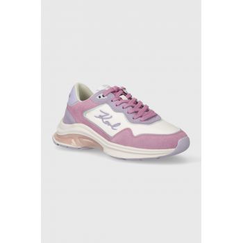 Karl Lagerfeld sneakers din piele intoarsă LUX FINESSE culoarea violet, KL63114