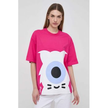 Karl Lagerfeld tricou din bumbac x Darcel Disappoints femei, culoarea roz