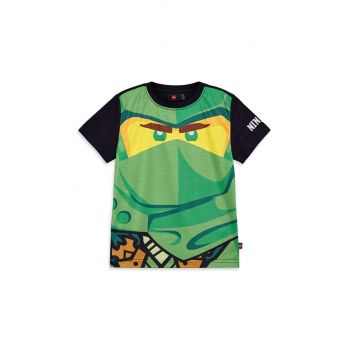 Lego tricou de bumbac pentru copii culoarea verde, cu imprimeu