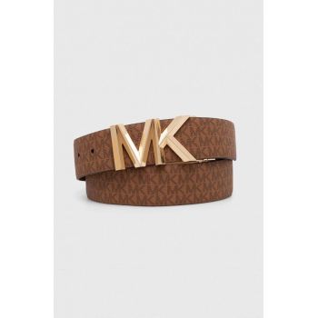 MICHAEL Michael Kors curea de piele cu doua fete femei, culoarea bej