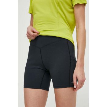 Montane pantaloni scurti sport Ineo Lite femei, culoarea negru, neted, high waist, FINLS17