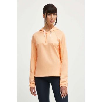 Roxy hanorac de jogging Pure Pursuit culoarea portocaliu, cu glugă, neted, ERJKT04133