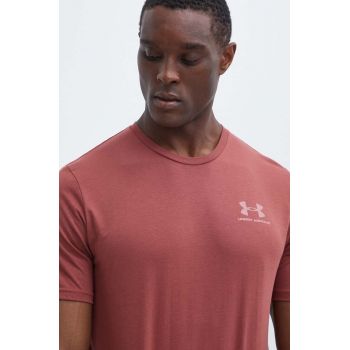 Under Armour tricou barbati, culoarea bordo, cu imprimeu, 1326799