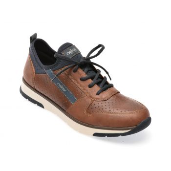 Pantofi casual RIEKER maro, B2053, din piele ecologica