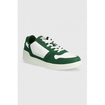 Lacoste sneakers din piele T-Clip Contrasted Leather culoarea verde, 47SMA0070