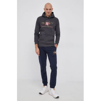 Gant Pantaloni 2049005 bărbați, culoarea albastru marin, material neted